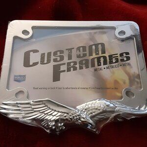 Soaring Flying Eagle Motorcycle Metal License Plate Frame or Wall Decor Photo